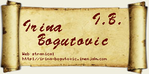 Irina Bogutović vizit kartica